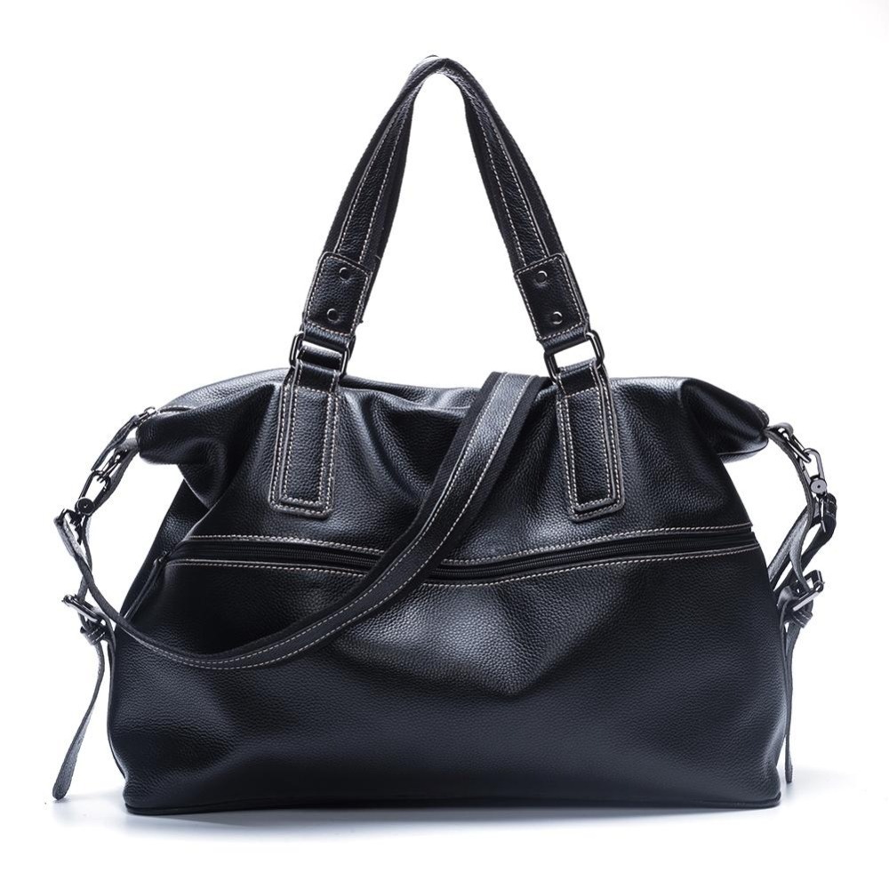 出清免運｜黑色真皮手提包 × 斜背包 × 托特包 × 側背包｜鹿港現貨 休閒時尚百搭款-細節圖2