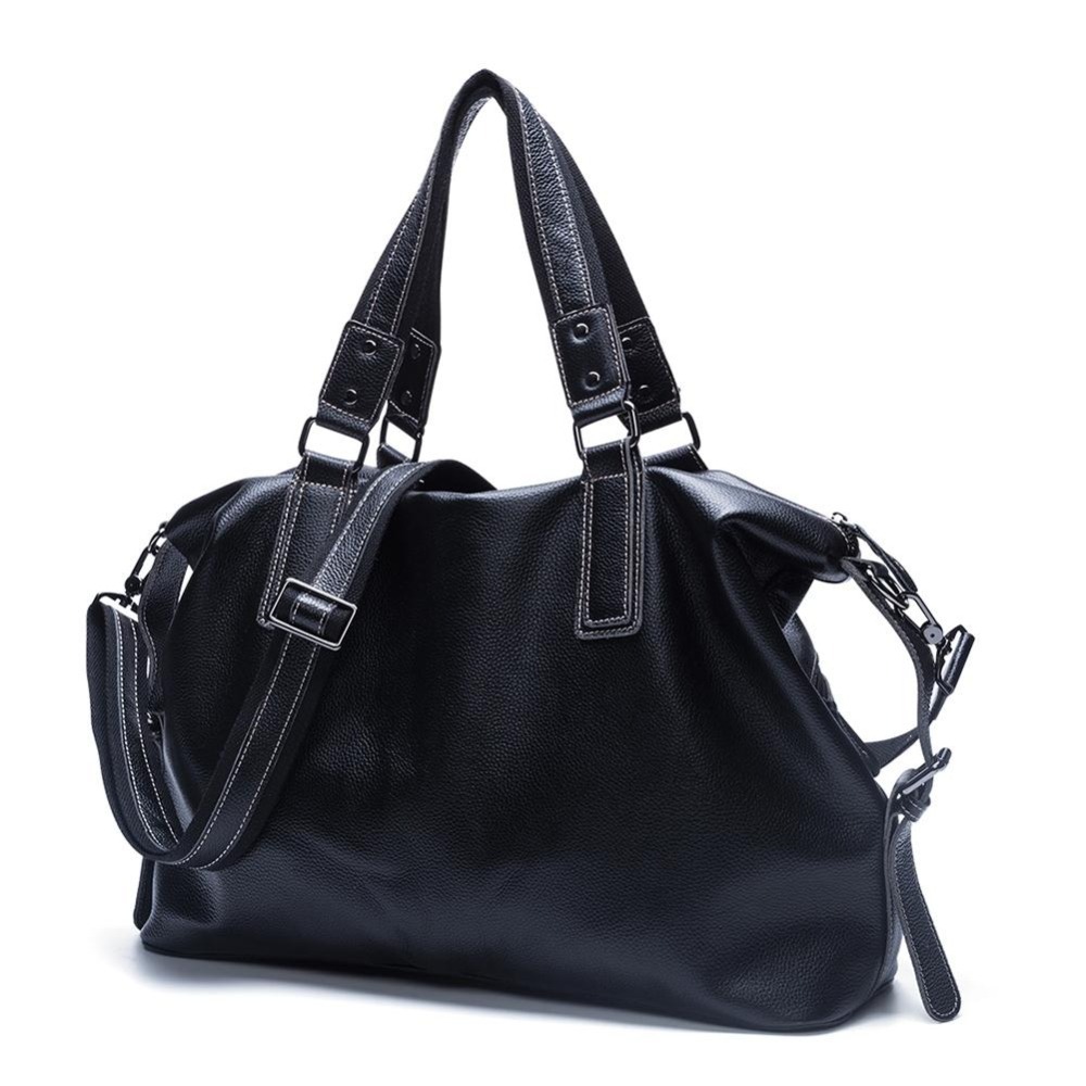 出清免運｜黑色真皮手提包 × 斜背包 × 托特包 × 側背包｜鹿港現貨 休閒時尚百搭款-細節圖3