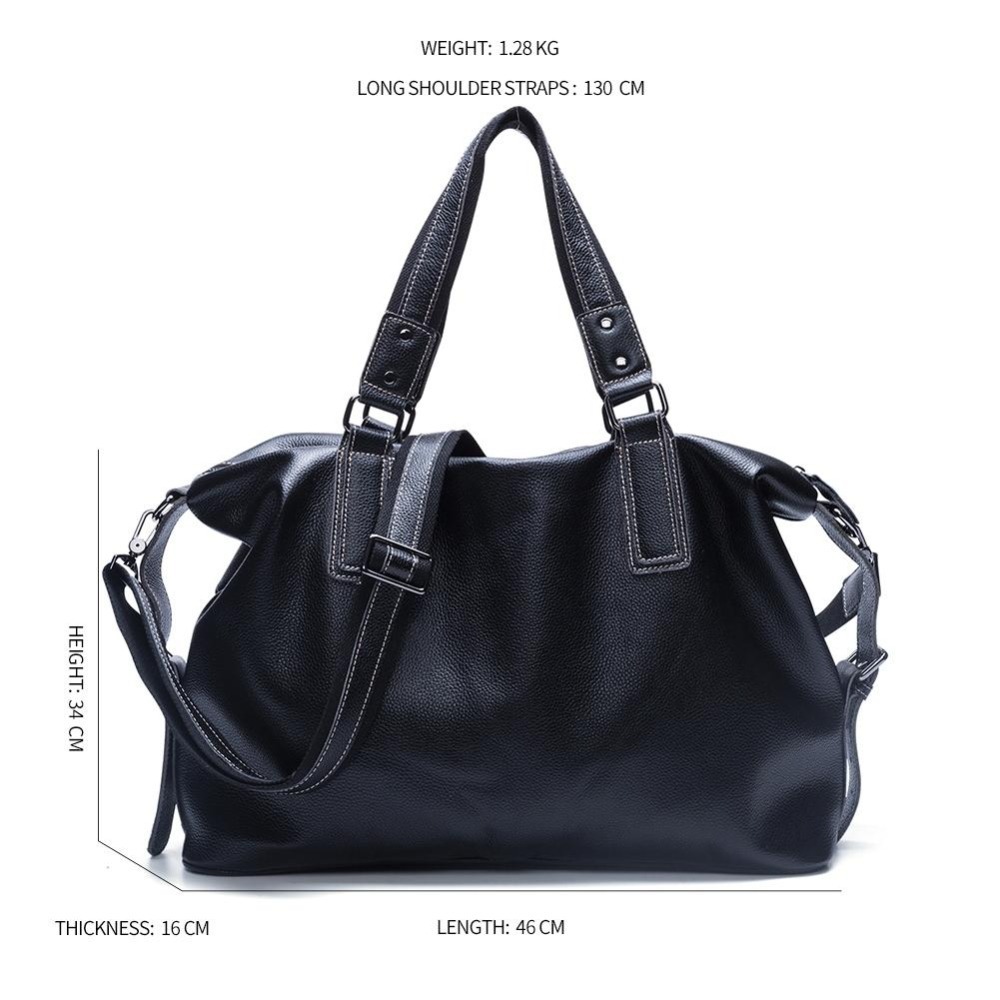 出清免運｜黑色真皮手提包 × 斜背包 × 托特包 × 側背包｜鹿港現貨 休閒時尚百搭款-細節圖6