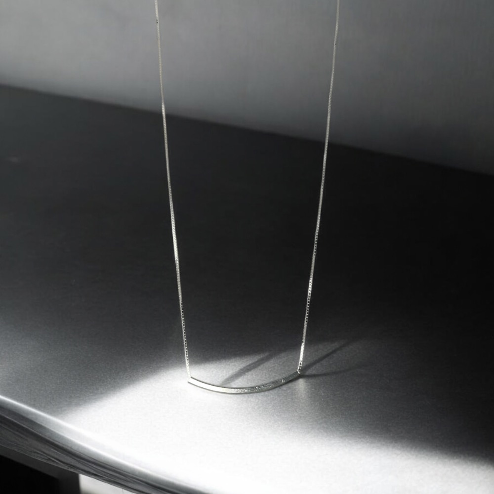 925銀微笑彎管鎖骨鏈-細節圖4