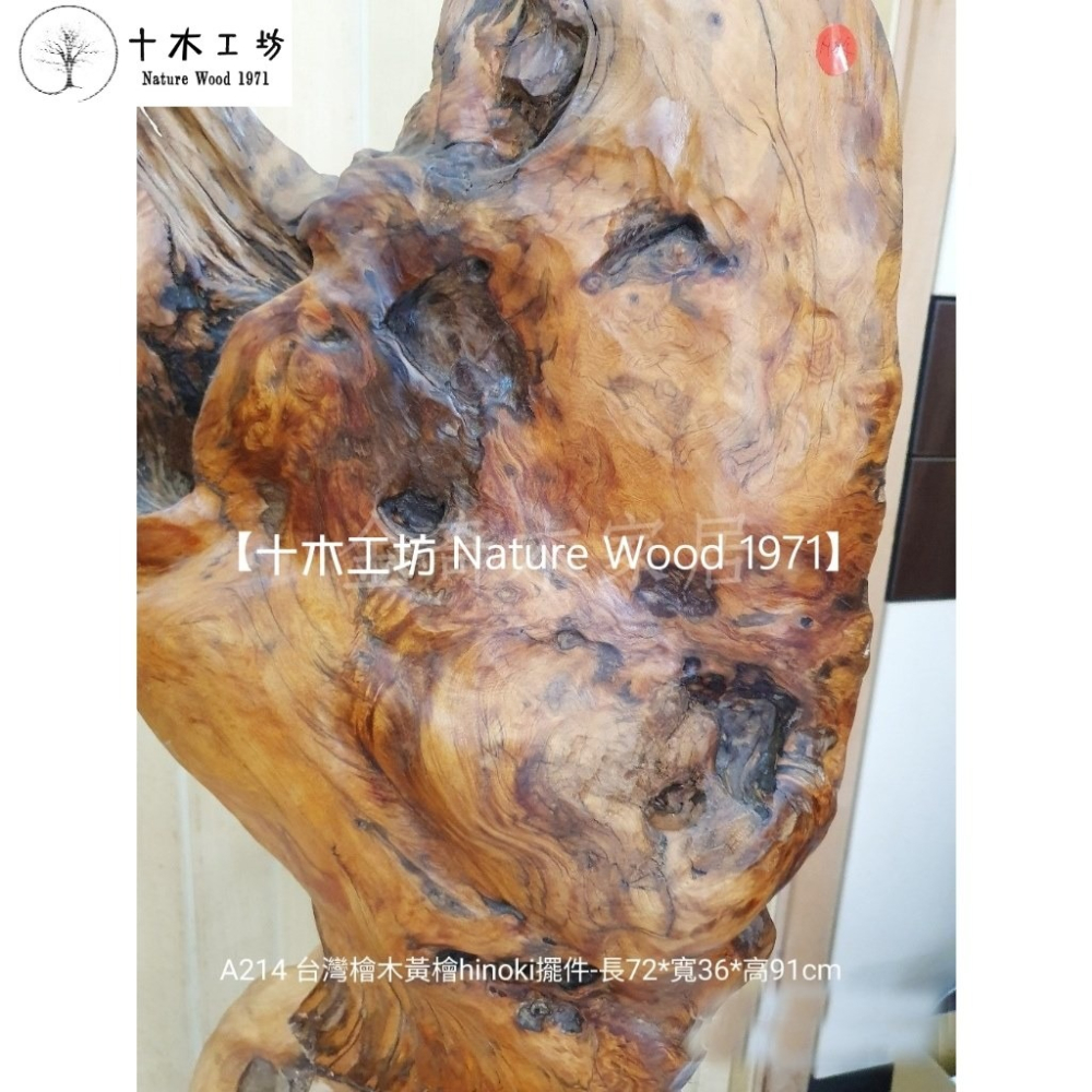 【十木工坊】台灣檜木黃檜hinoki擺件-高91cm-A214-細節圖3