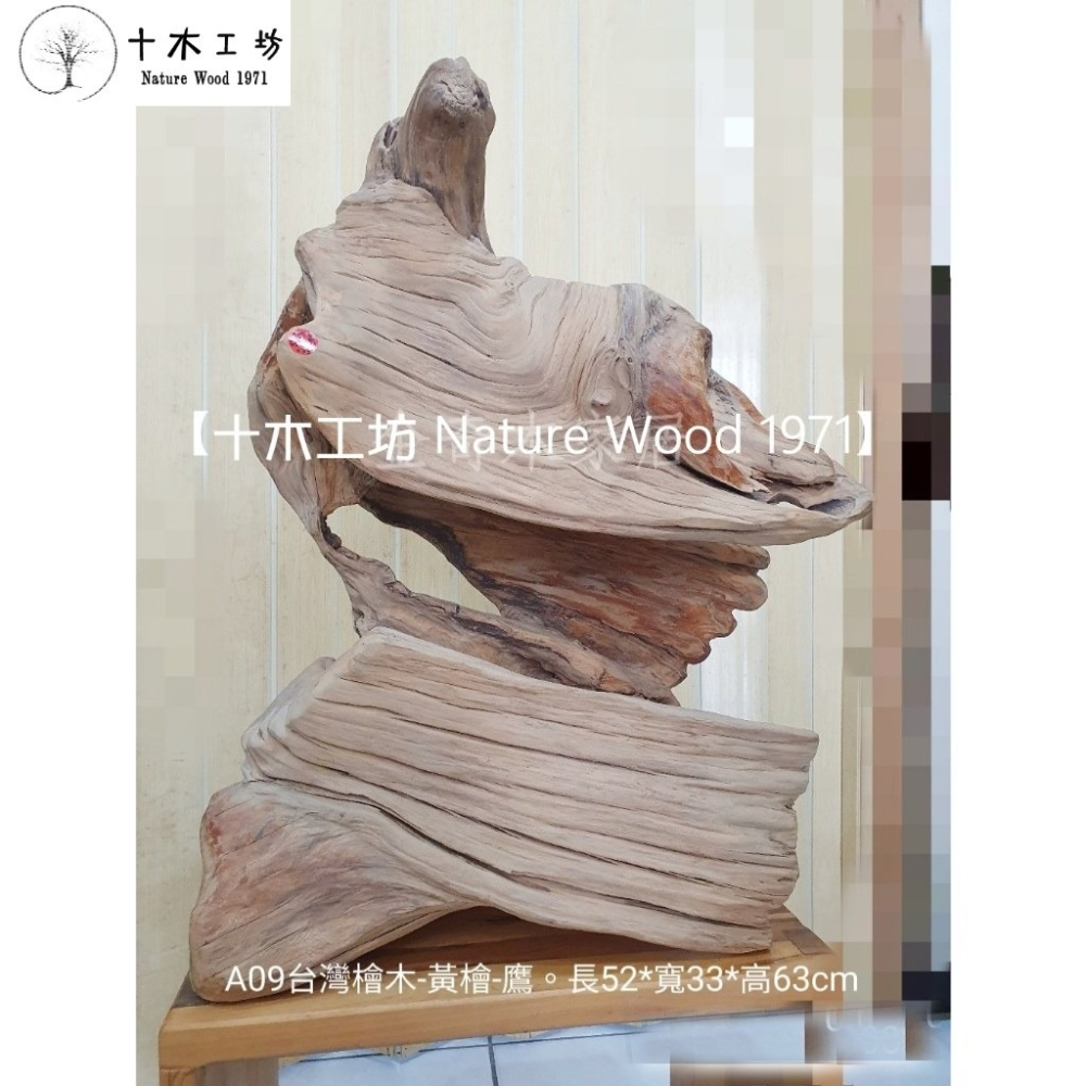 【十木工坊】台灣檜木黃檜-鷹-贏52x33x63cm-A09-細節圖2