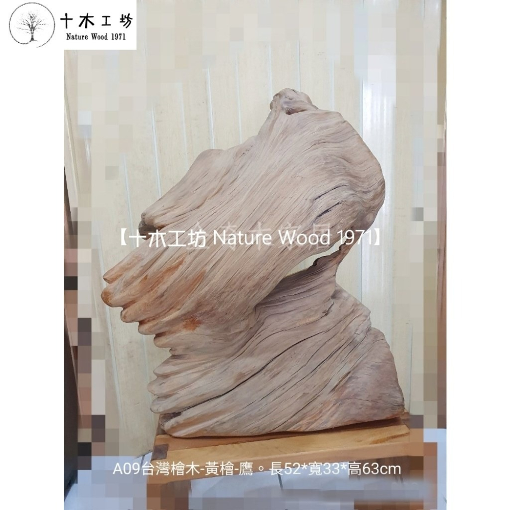 【十木工坊】台灣檜木黃檜-鷹-贏52x33x63cm-A09-細節圖3