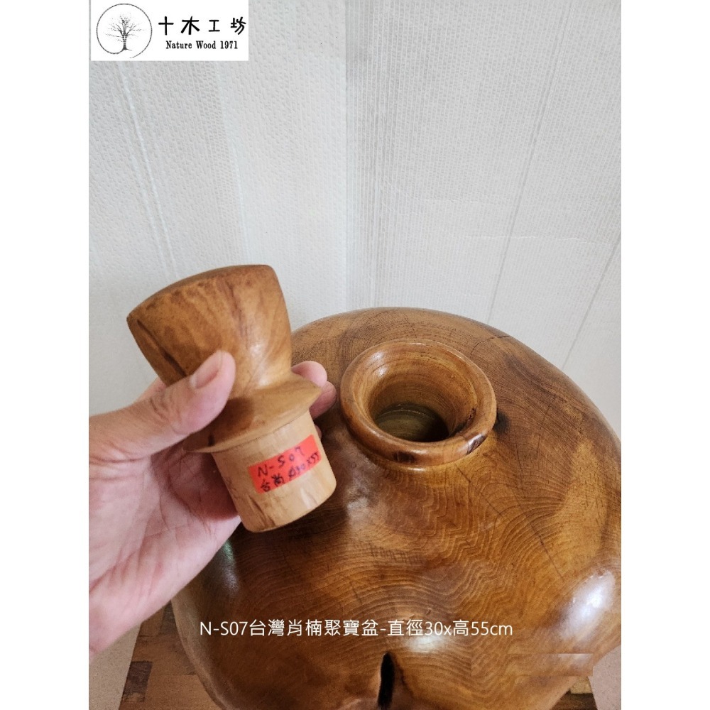 天雕台灣肖楠聚寶盆 30cm高55cm N-S07 奇木造型 裝置藝術 隨形擺件 原皮-細節圖6