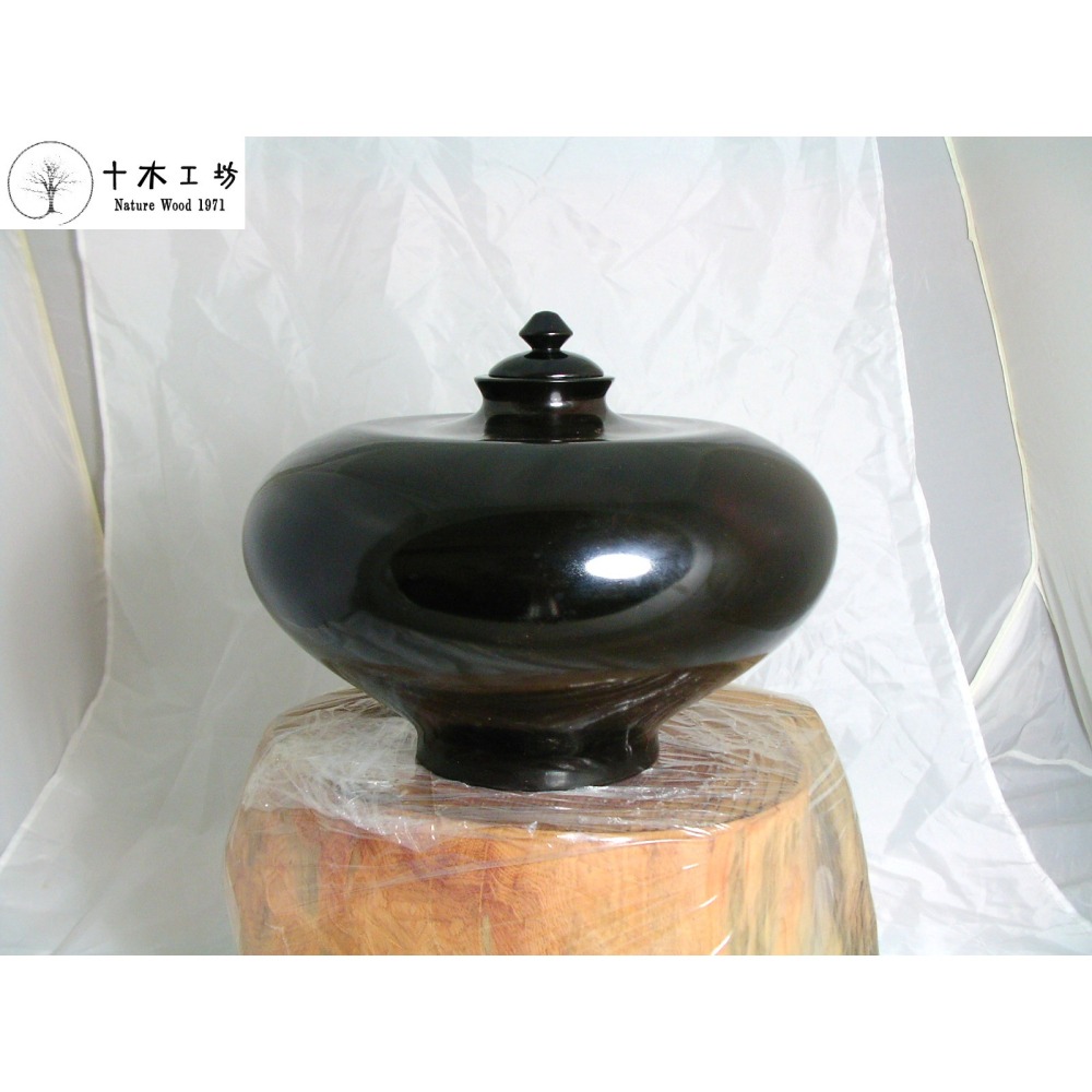 頂級烏木聚寶盆 24cm 高18cm 黑檀 烏黑透亮 避邪鎮宅 守財款 入門收藏-細節圖2
