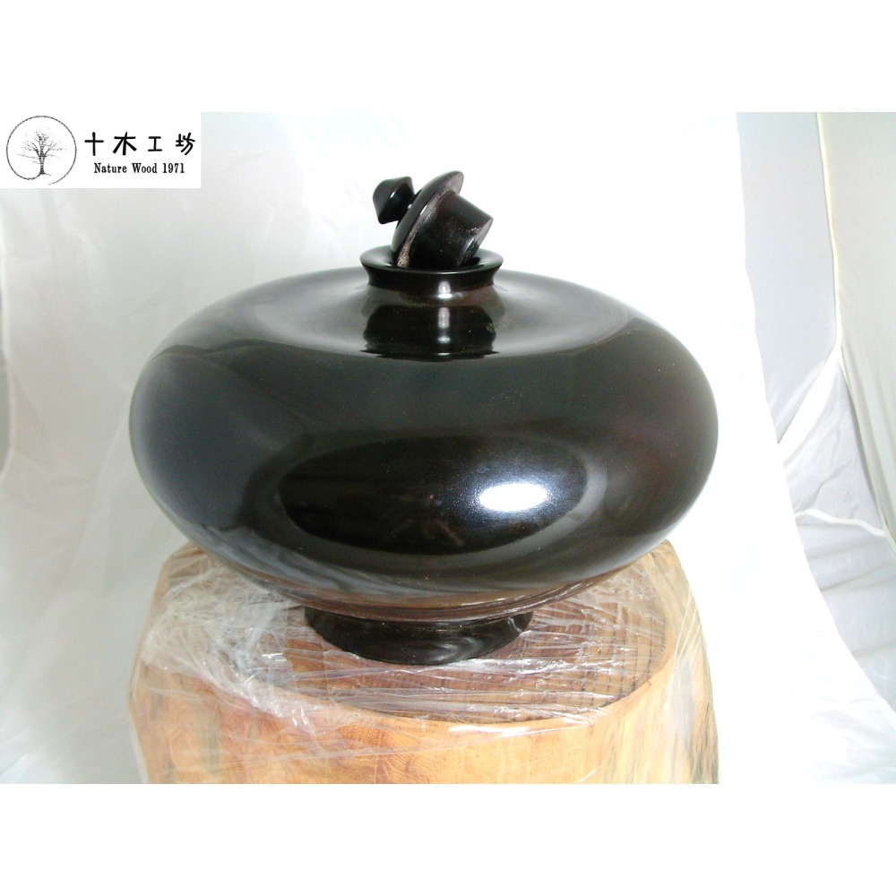 頂級烏木聚寶盆 24cm 高18cm 黑檀 烏黑透亮 避邪鎮宅 守財款 入門收藏-細節圖4