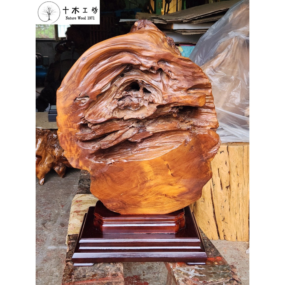 【十木工坊】台灣肖楠-sS1-約高80x寬50cm.天雕奇木.造型擺設.裝置藝術.風水財位.屏風.聚寶盆.樹瘤.樹頭-細節圖9