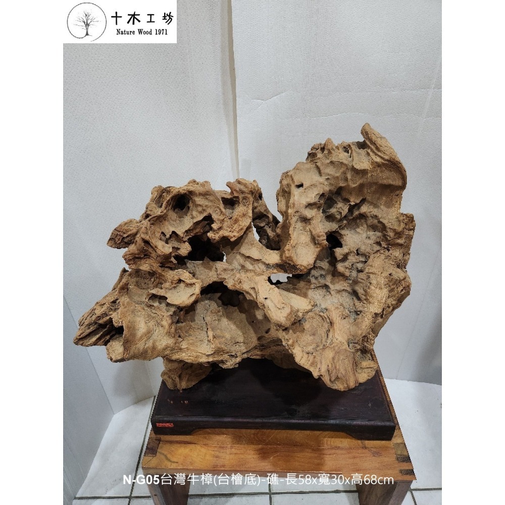 台灣牛樟(台檜底)-礁- 長58x寬30x高68cm N-G05 天雕奇木 十木工坊-細節圖3