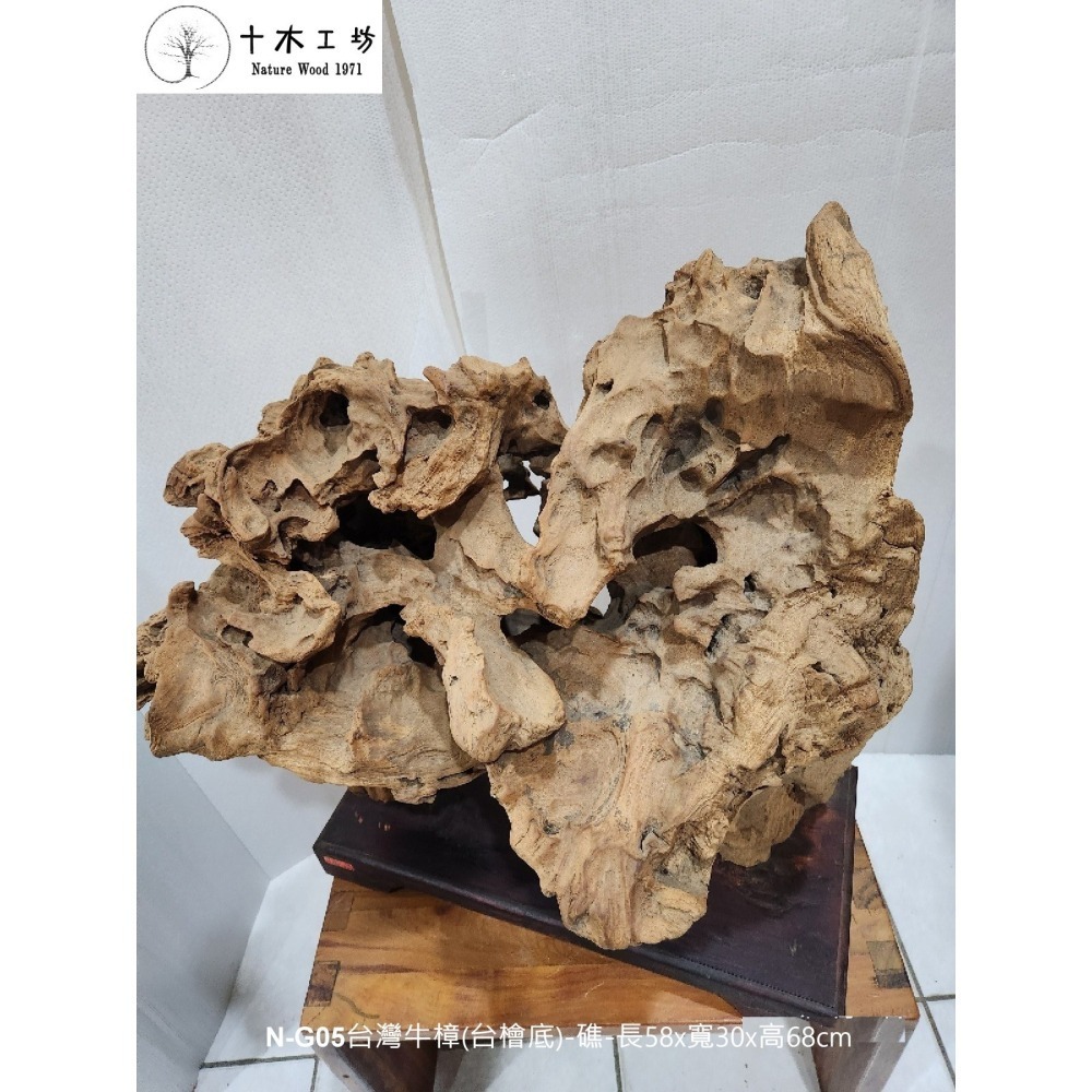 台灣牛樟(台檜底)-礁- 長58x寬30x高68cm N-G05 天雕奇木 十木工坊-細節圖4