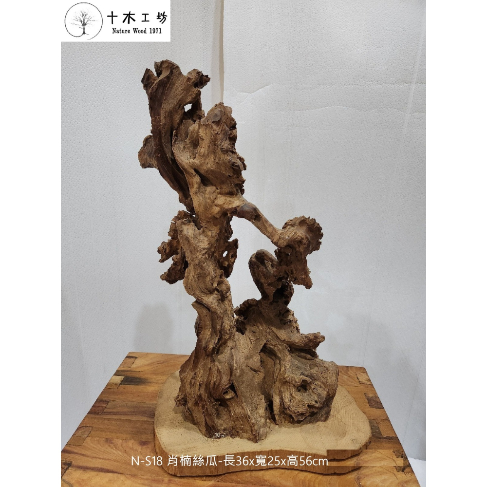 【十木工坊】肖楠絲瓜-長36×寬25x高56cm-N-S18-天雕奇木.造型擺設.裝置藝術.山林幽徑系列-細節圖2