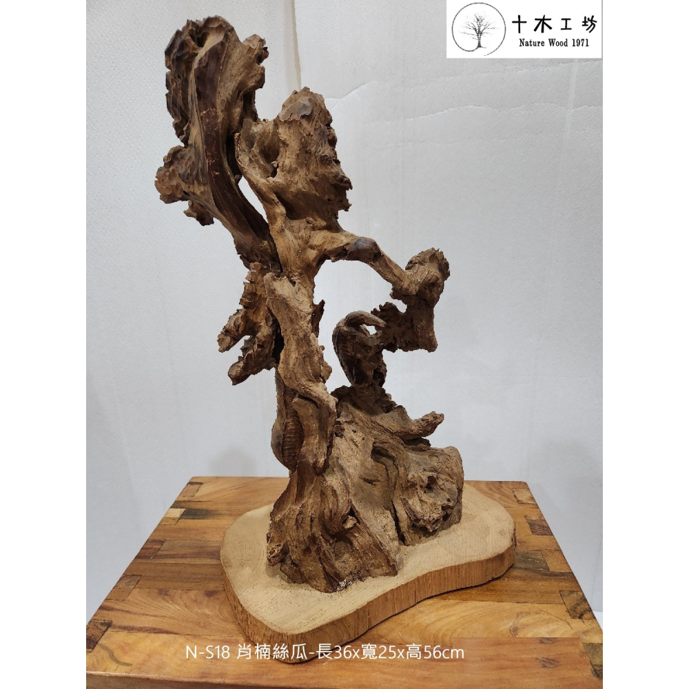 【十木工坊】肖楠絲瓜-長36×寬25x高56cm-N-S18-天雕奇木.造型擺設.裝置藝術.山林幽徑系列-細節圖3