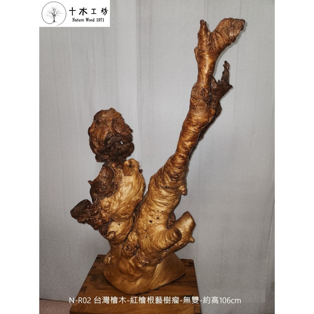 台灣檜木紅檜根藝樹瘤 無雙 106cm N-R02 十木工坊-細節圖2