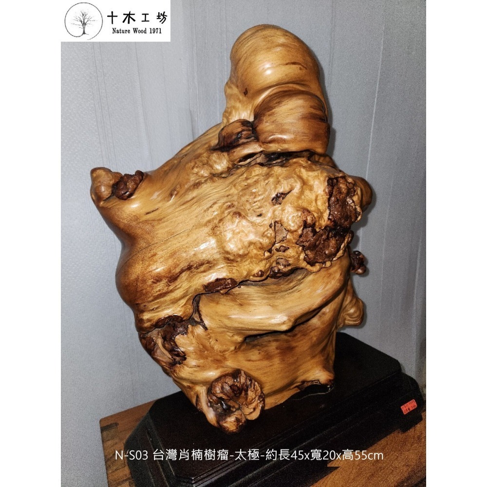 台灣肖楠樹瘤 太極 裝置藝術 55cm N-S03 十木工坊-細節圖6