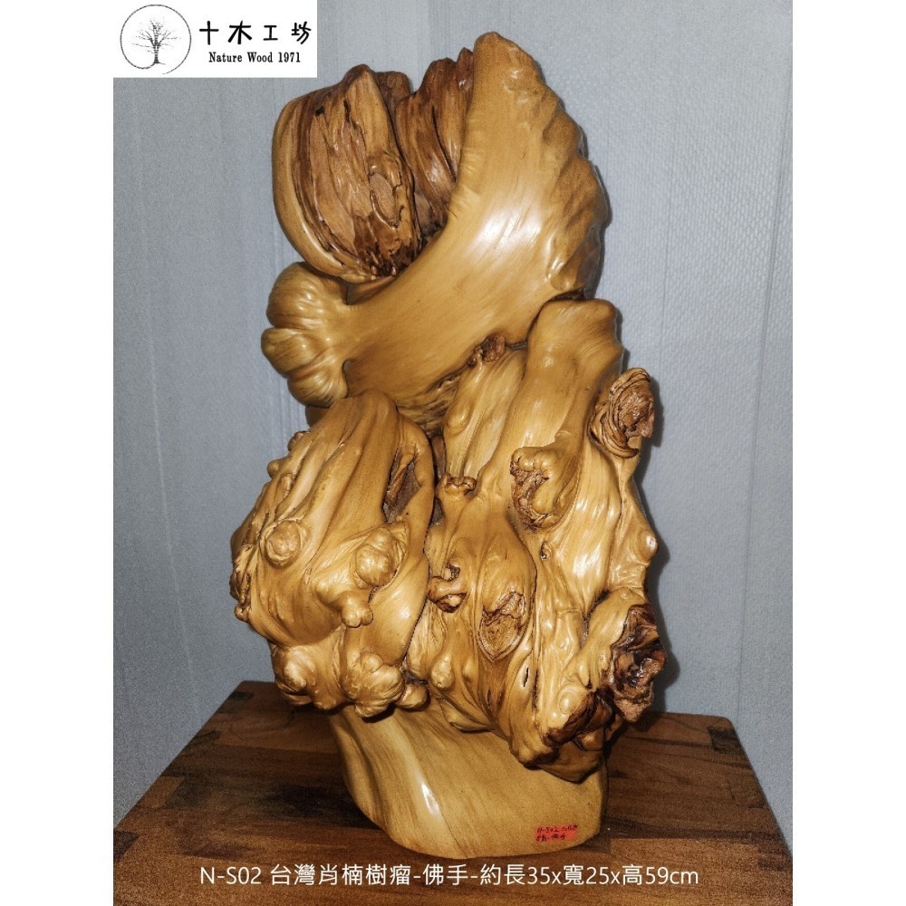 台灣肖楠樹瘤 佛手 裝置藝術 59cm N-S02 十木工坊-細節圖3