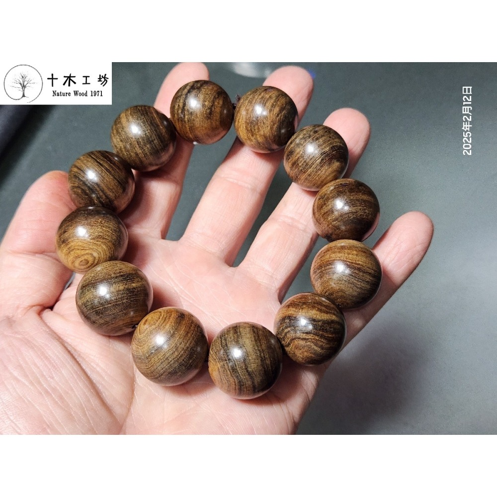 【十木工坊】肖楠20mm琥珀重油沉水佛珠x12顆-57g-細節圖2