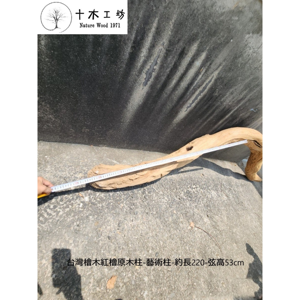 【十木工坊】台灣檜木紅檜原木柱-藝術柱-約長220-弦高53cm-細節圖5