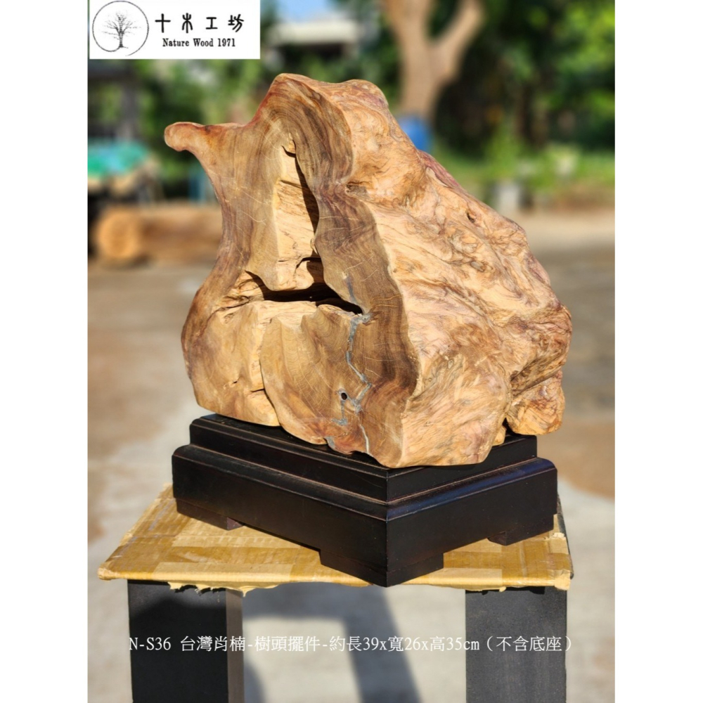 【十木工坊】N-S36 台灣肖楠-樹頭擺件-約長39x寬26x高35cm（不含底座）-細節圖7