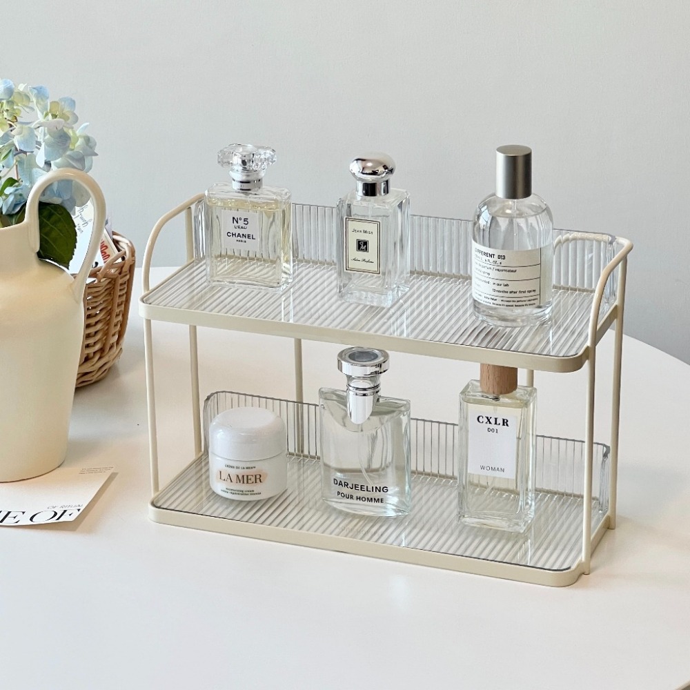 【台灣現貨】秒發貨🤍女生 女孩🤍輕奢化妝品🤍送禮 收納 香水 置物架 桌面 收納盒 浴室 洗手間 洗漱台 整理-細節圖2