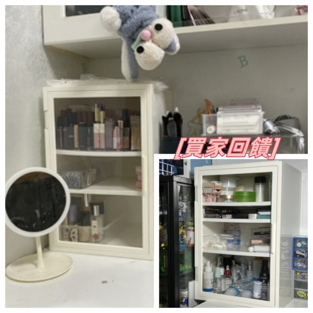 【台灣現貨】秒發貨🤍INS小櫃子🤍化妝品💓收納盒💓大容量 桌面 收納箱 防塵 口紅護膚 梳妝台 網紅置物架-細節圖7