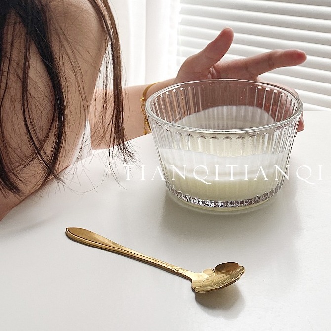 【台灣現貨】 🥣現貨🥣ins風印花玻璃 早餐碗🥣 網紅 餐具 糖果 水碗 水果 沙拉碗 點心碗-細節圖3