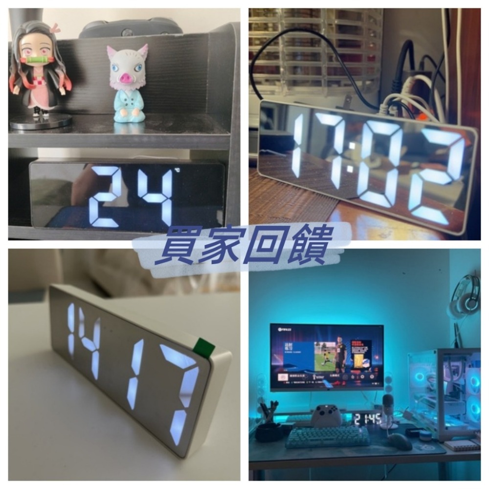 【台灣擺件】現貨秒出⬛夜光⬛鬧鐘錶擺⬜台式 擺件 靜音 簡約 高顏值 鐘錶 學生用 桌面 數字 電子時鐘-細節圖7