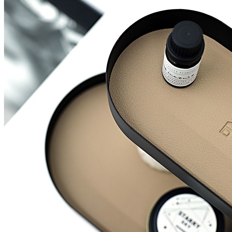 【台灣現貨】✅現貨 香水 保養品 北歐風 ⚪鐵藝收納盤⚫ins風 桌面 收納盒 橢圓形 鑰-細節圖5