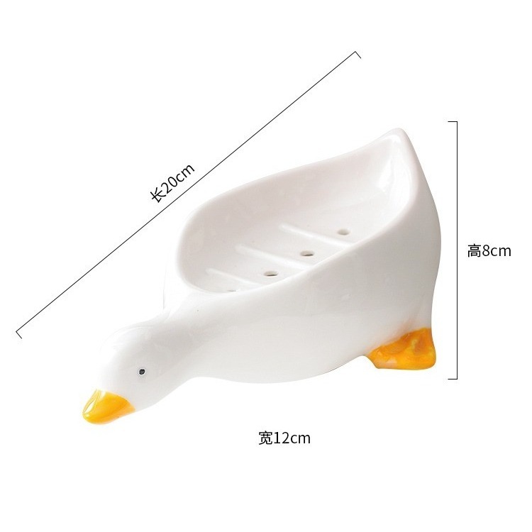 【台灣現貨】✅現貨創意 鴨子 陶瓷肥皂🧼可愛🐑羊咩咩 鴨子 香皂盒 置物架 洗手間 廁所 不積水 瀝水皂 碟托-細節圖4