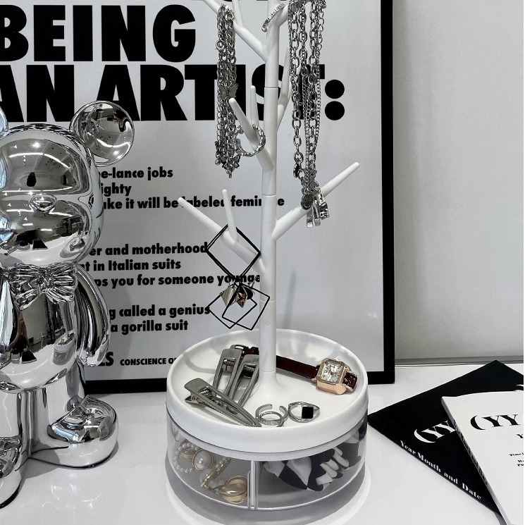 【台灣收納】✅現貨💕簡約風【網美質感項鍊收納盒】🗃🗃【小仙女必備】【桌面耳飾】展示架掛耳墜戒指放手飾品收拾耳環首飾-細節圖2