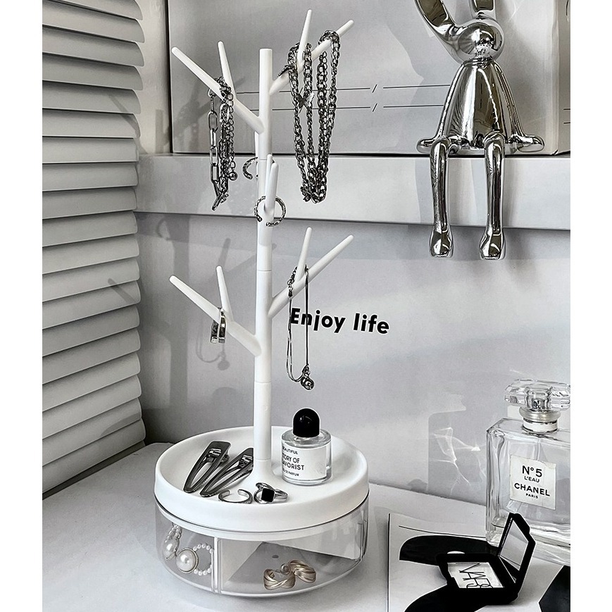 【台灣收納】✅現貨💕簡約風【網美質感項鍊收納盒】🗃🗃【小仙女必備】【桌面耳飾】展示架掛耳墜戒指放手飾品收拾耳環首飾-細節圖3