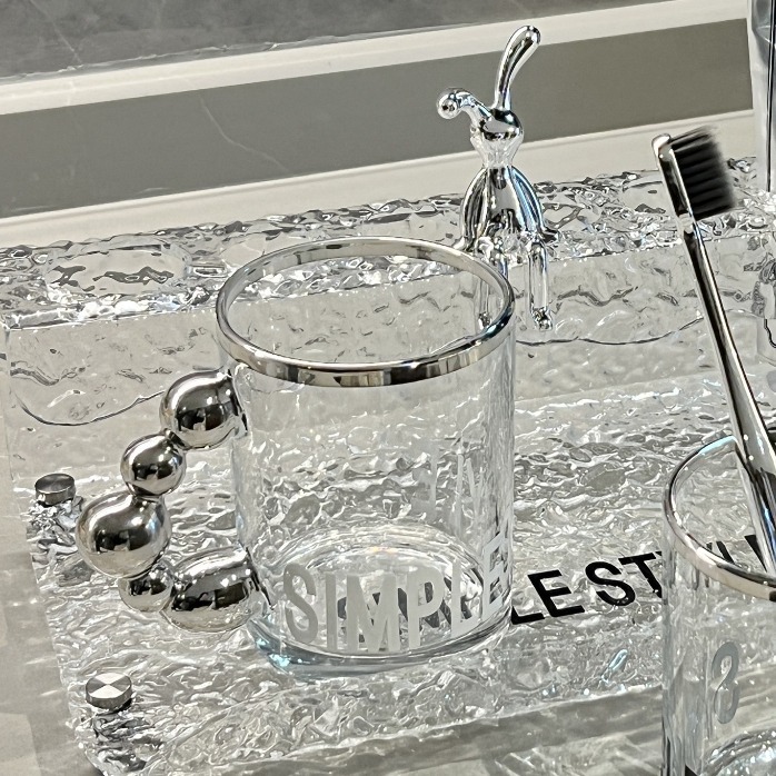 【台灣居家】✅現貨INS輕奢💞牙刷置物架🪥洗漱台🥛刷牙杯牙刷架漱口杯洗漱杯套裝衛生間收納架 C03-細節圖3