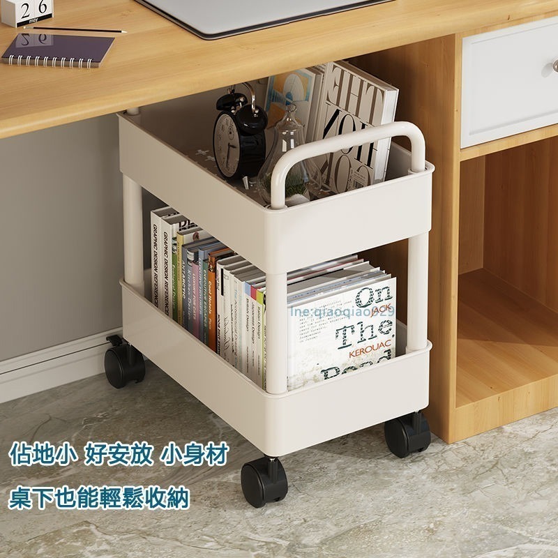 置物手推車 多層推車🔥收納推車 美髮工作車 置物推車工具車 分層收納架書架置物車 置物籃 手扶推車 置物架三四層推車-細節圖3