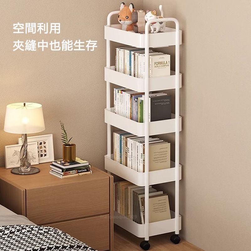 置物手推車 多層推車🔥收納推車 美髮工作車 置物推車工具車 分層收納架書架置物車 置物籃 手扶推車 置物架三四層推車-細節圖7