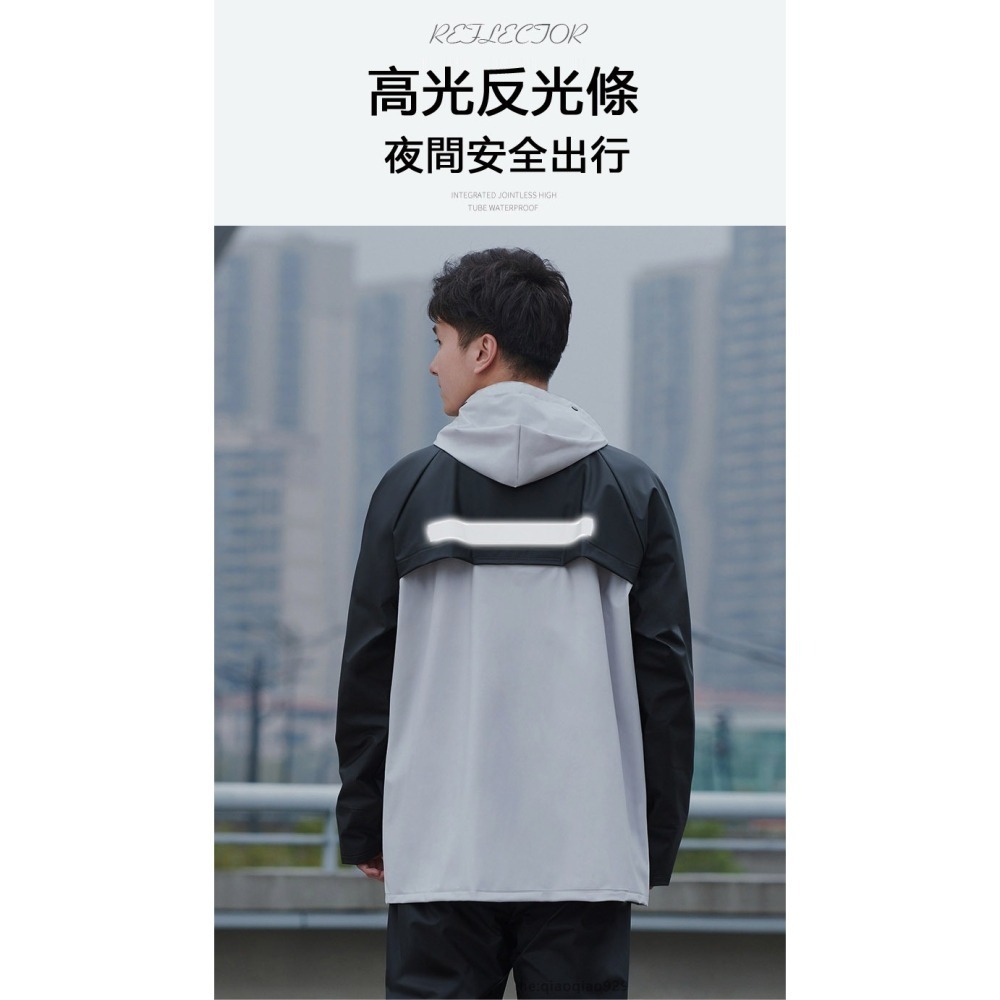 加強零滲透 加厚PVC雨衣🔥兩件式機車雨衣 摩托車戶外雨衣兩截式分體式雨衣 反光雨衣服褲子兩件套雨褲防水防風雨衣套裝-細節圖6