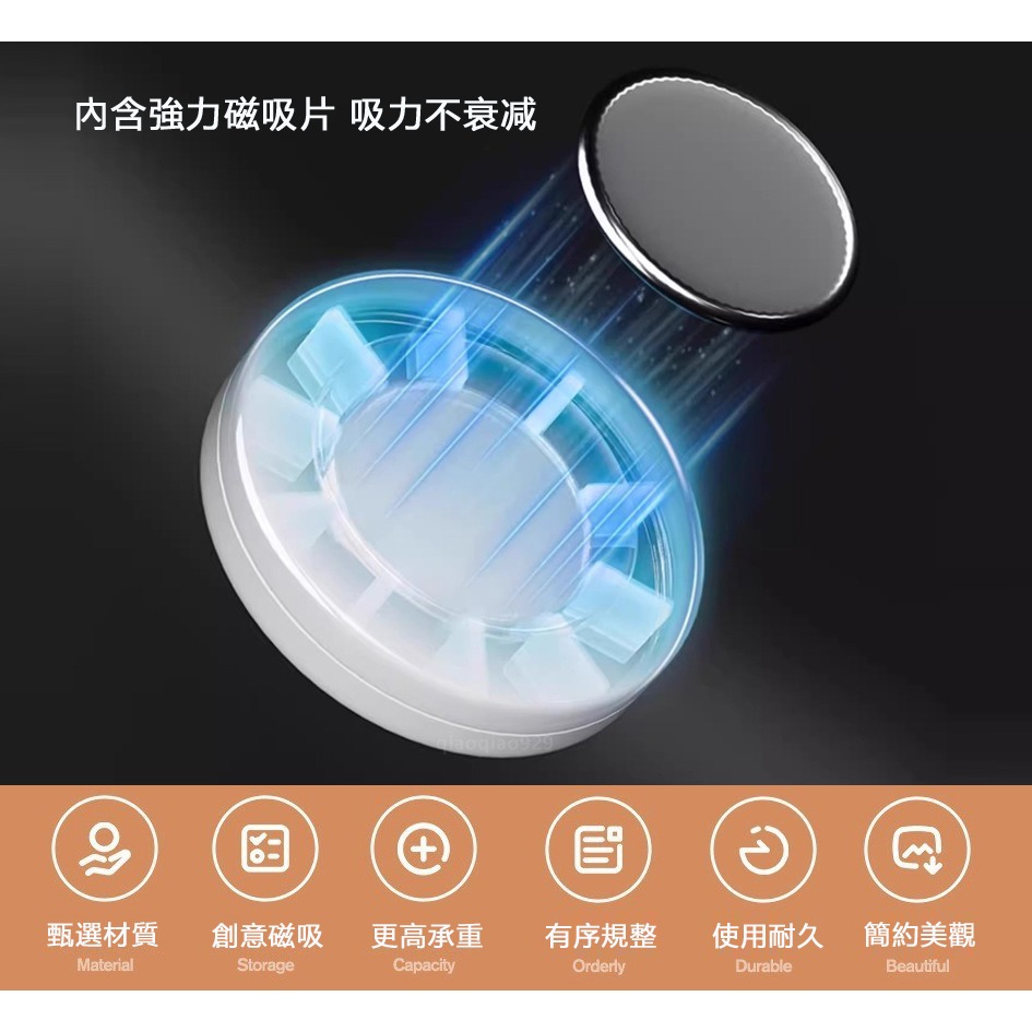 免打孔磁吸壁掛貼🔥收納磁鐵貼片 遙控器收納座磁吸貼 牆壁貼磁鐵貼 磁吸扣環無痕貼片 強力磁貼磁吸掛鉤居家收納插座貼片-細節圖3