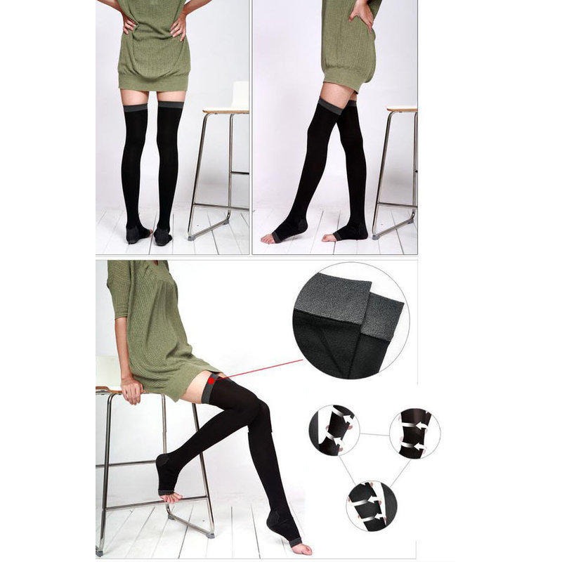 480D睡眠襪瘦腿襪美腿襪 小腿襪大腿襪 束腿套膝上襪夜寢襪 露趾襪美腿襪-細節圖2