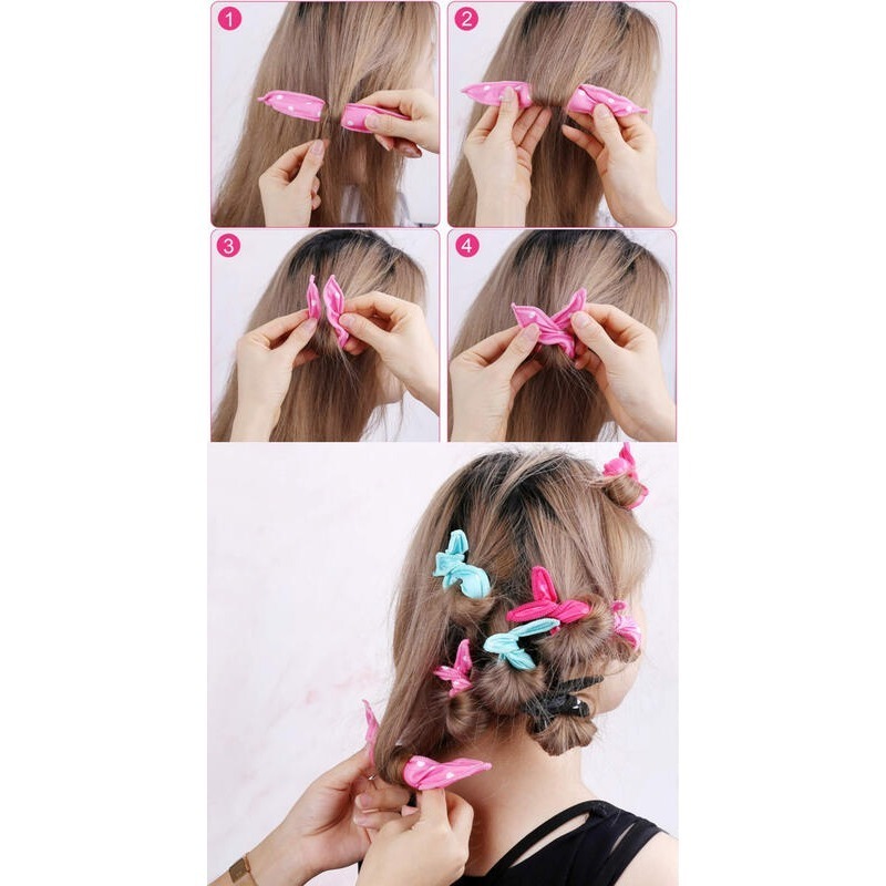 歐美熱銷 海綿捲髮棒捲髮夾長短假髮器丸子頭盤發器睡眠卷髮卷髮器 波點波浪捲髮器槓捲發筒盤發器海綿盤髮器圈髮飾頭飾盤髮卷-細節圖5