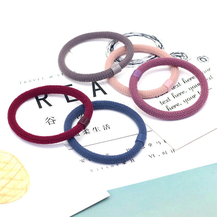 韓版可愛加粗髮圈 紮頭髮 頭繩簡約橡皮筋 橡皮圈 髮束 扎頭髮圈 頭繩 髮圈 綁頭髮 髮帶 髮飾 高彈力橡皮筋-細節圖3