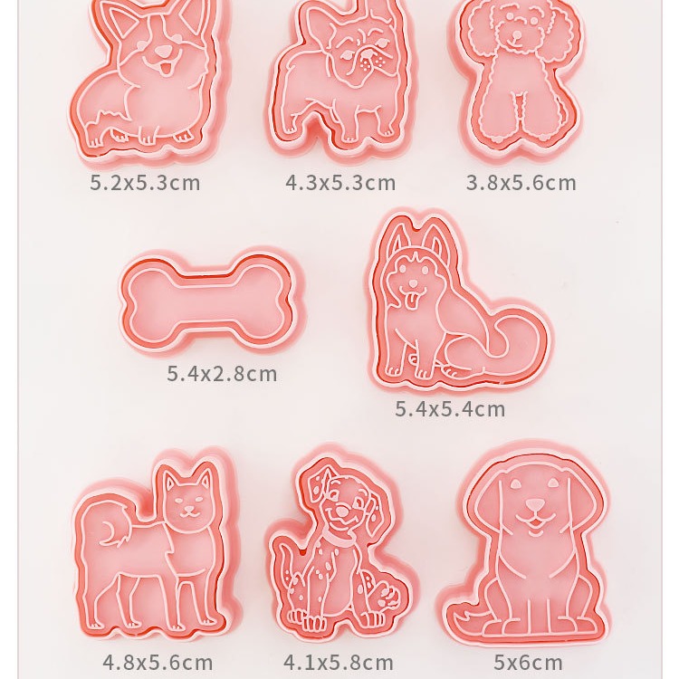 [預購]餅乾模具 狗狗 8件組-細節圖3