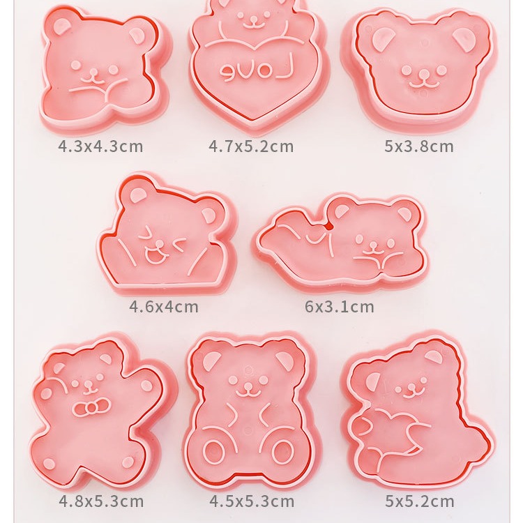 [預購]餅乾模具 熊熊 8件組-細節圖3
