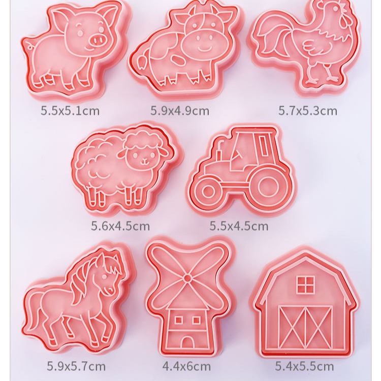 [預購]餅乾模具 農場動物 8件組-細節圖3
