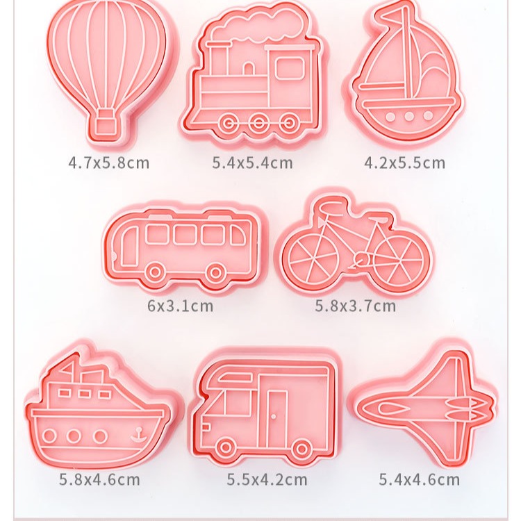 [預購]餅乾模具 交通工具 8件組-細節圖5