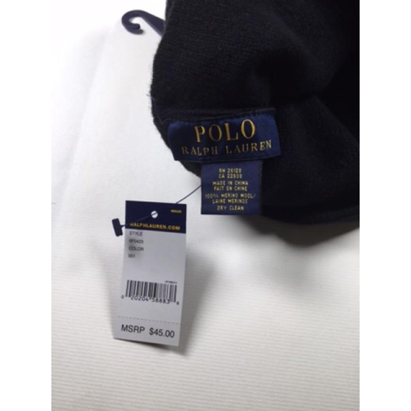 全新POLO Ralph Lauren100%美麗若羊毛帽/保暖帽/可參考-細節圖4