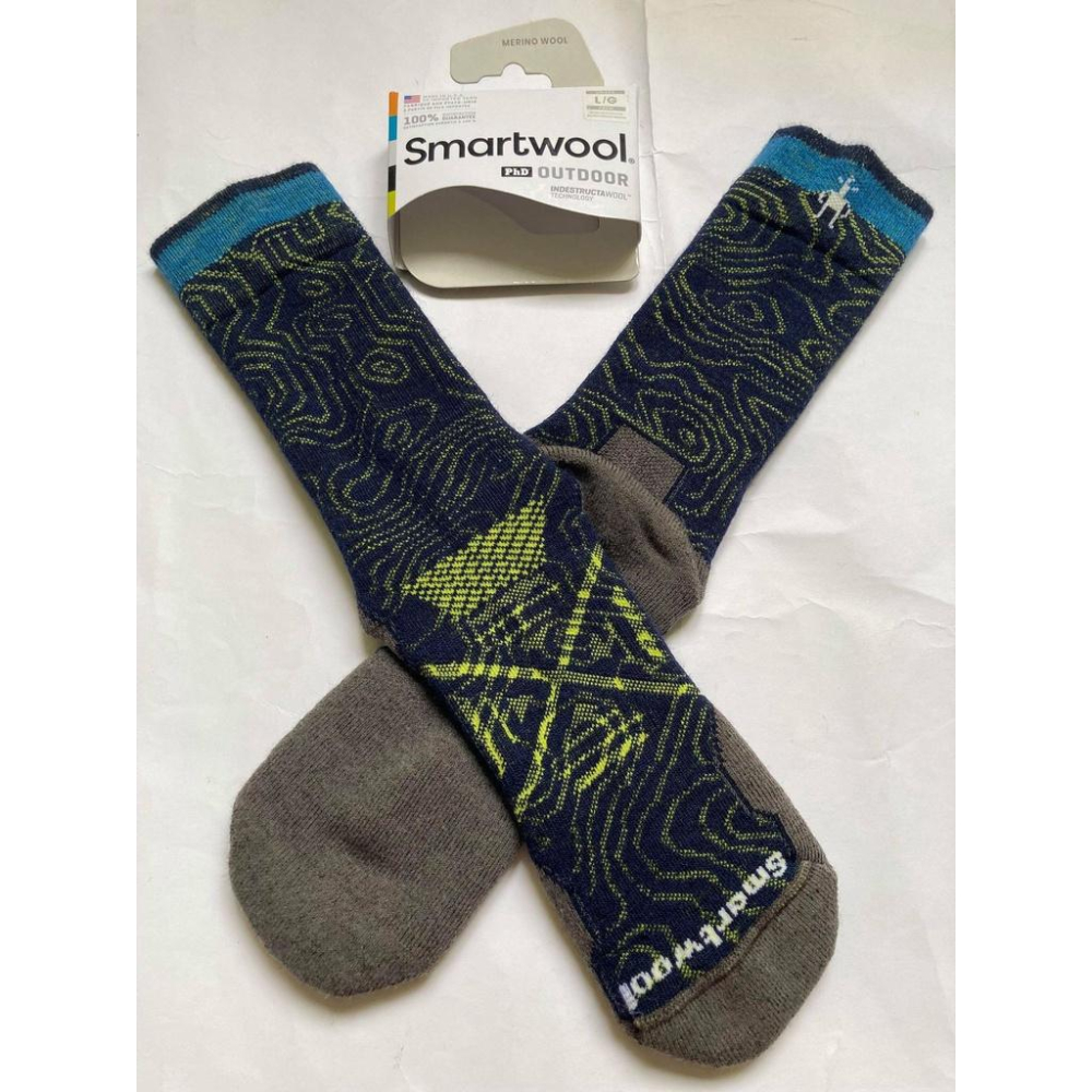男款現貨 SmartWool PHD Outdoor Med Pattern 中厚度避震美麗諾羊毛戶外運動襪-細節圖2
