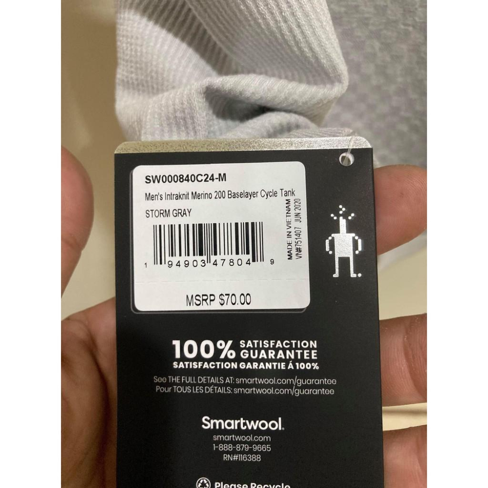 當季搶手限量商品 男款   Smartwool™ MERINO 200 CYCLE 美麗諾羊毛運動背心-細節圖6