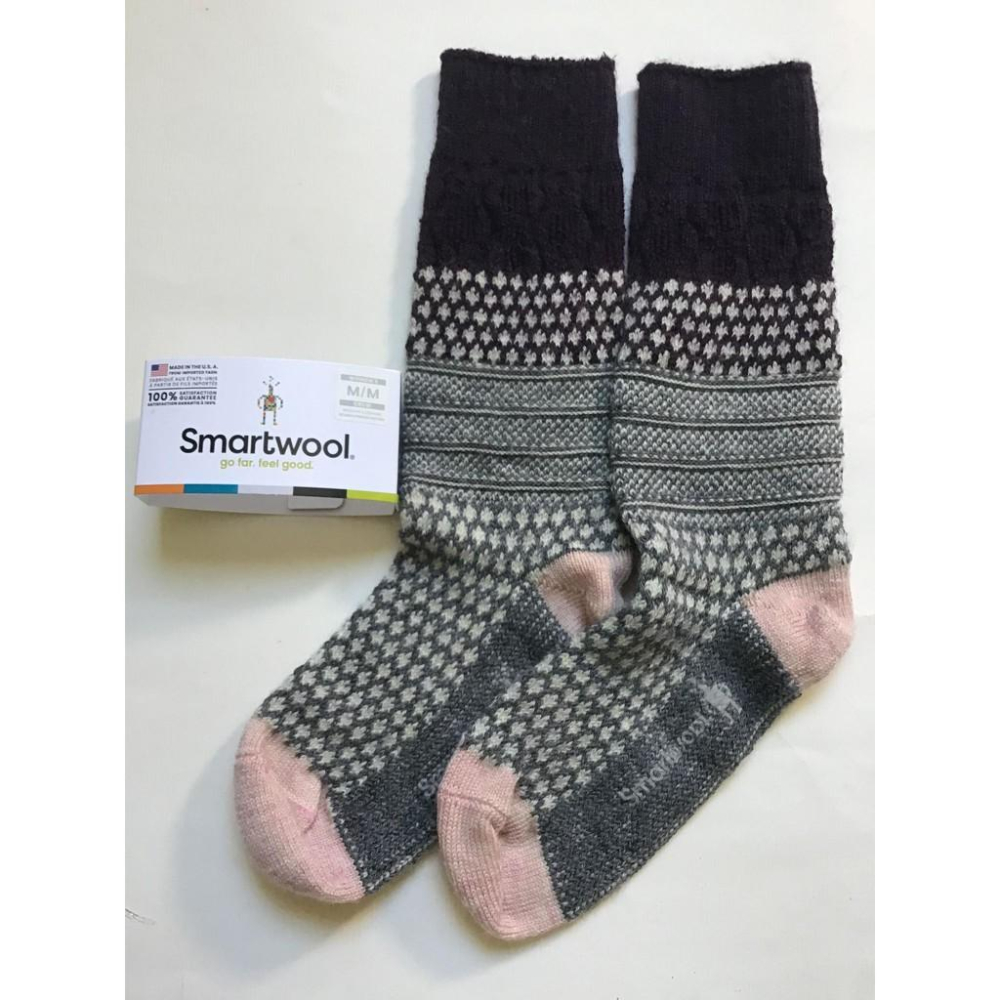 雙色現貨 77趴超高羊毛含量 女款 Smartwool Popcorn Cable Socks 輕厚底美麗若羊毛保暖襪-細節圖3