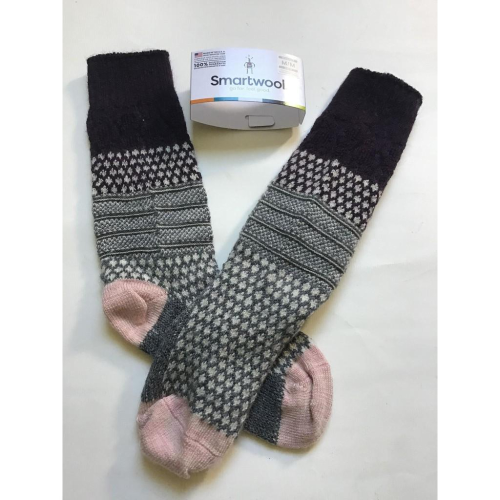 雙色現貨 77趴超高羊毛含量 女款 Smartwool Popcorn Cable Socks 輕厚底美麗若羊毛保暖襪-細節圖4