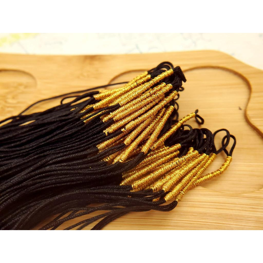 滴溜繩 手工編繩 跑環繩 串珠編繩 手串編繩 黑金色-細節圖2
