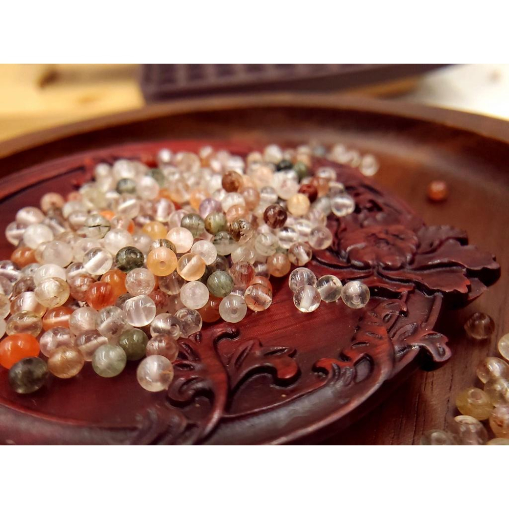 E20 3mm彩髮晶 水晶 隔珠 串珠 散珠 穿搭手鍊配件 文藝飾品配件 文玩小物-細節圖3