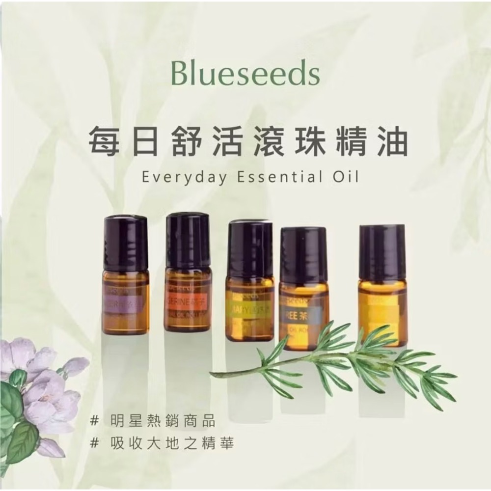 Blueseeds芙彤園 每日舒活滾珠精油組（2ml*5入）薰衣草 柑橘 檸檬 迷迭香 茶樹 精油-細節圖3