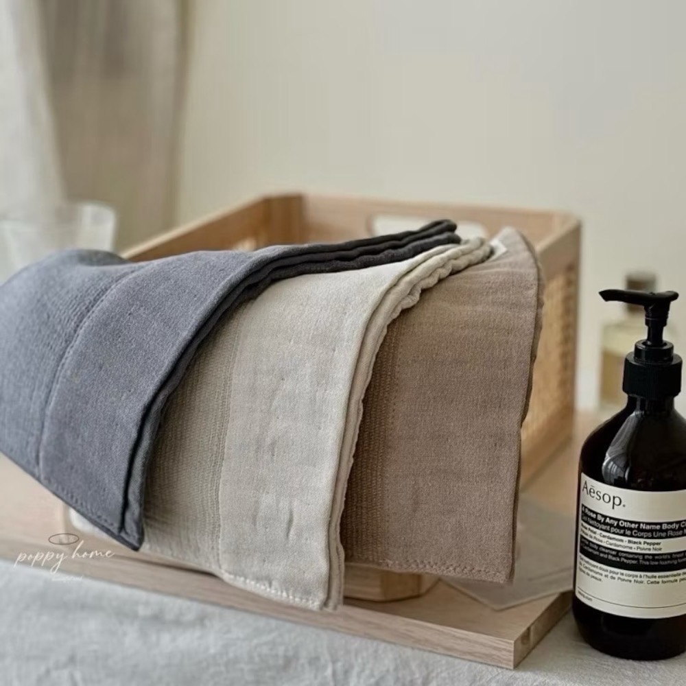 poppy-洗澡的儀式感 純棉毛巾 侘寂風簡約藝文素雅素色吸水透氣 不掉毛 皺皺紗毛巾 100%精梳棉 親膚-細節圖3
